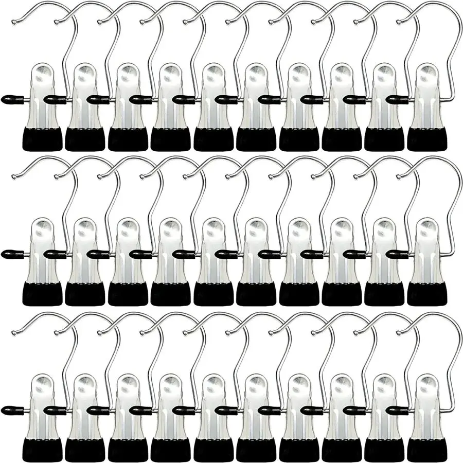 

Вешалки для шкафа, 100 шт. в упаковке подвесных зажимов, крючки, прищепки для белья, зажимы для вешалок, зажимы для полотенец, органайзер для ботинок для дома и т