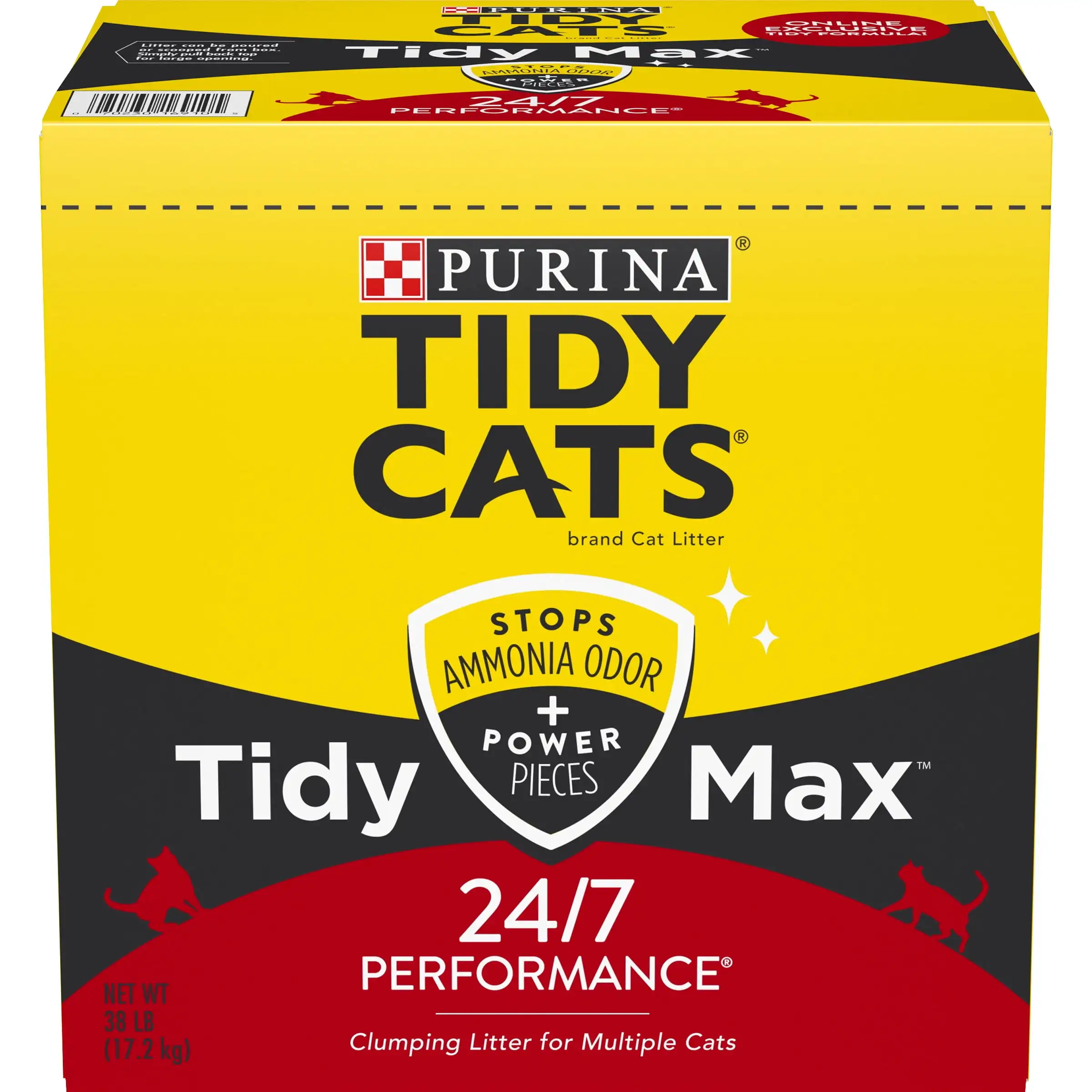 

Purina Tidy Cats Clumping Cat Litter, Tidy Max 24/7 Performance Multi Cat Litter, 38 lb. Box