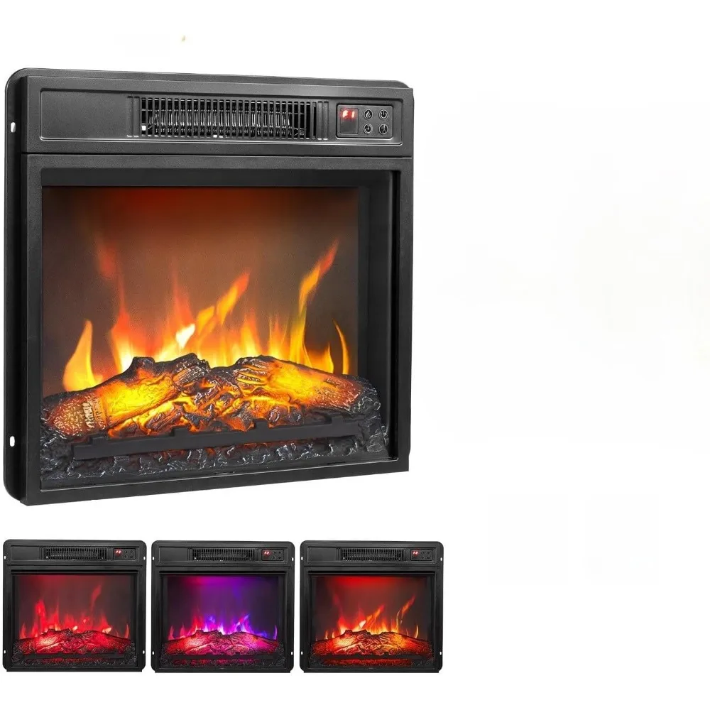 

26 Electric Fireplace Insert by VINGLI for TV Stand, Quiet Operation, Remote with Timer, Safety Shut-Off, 3 Flame Colors Adjusta