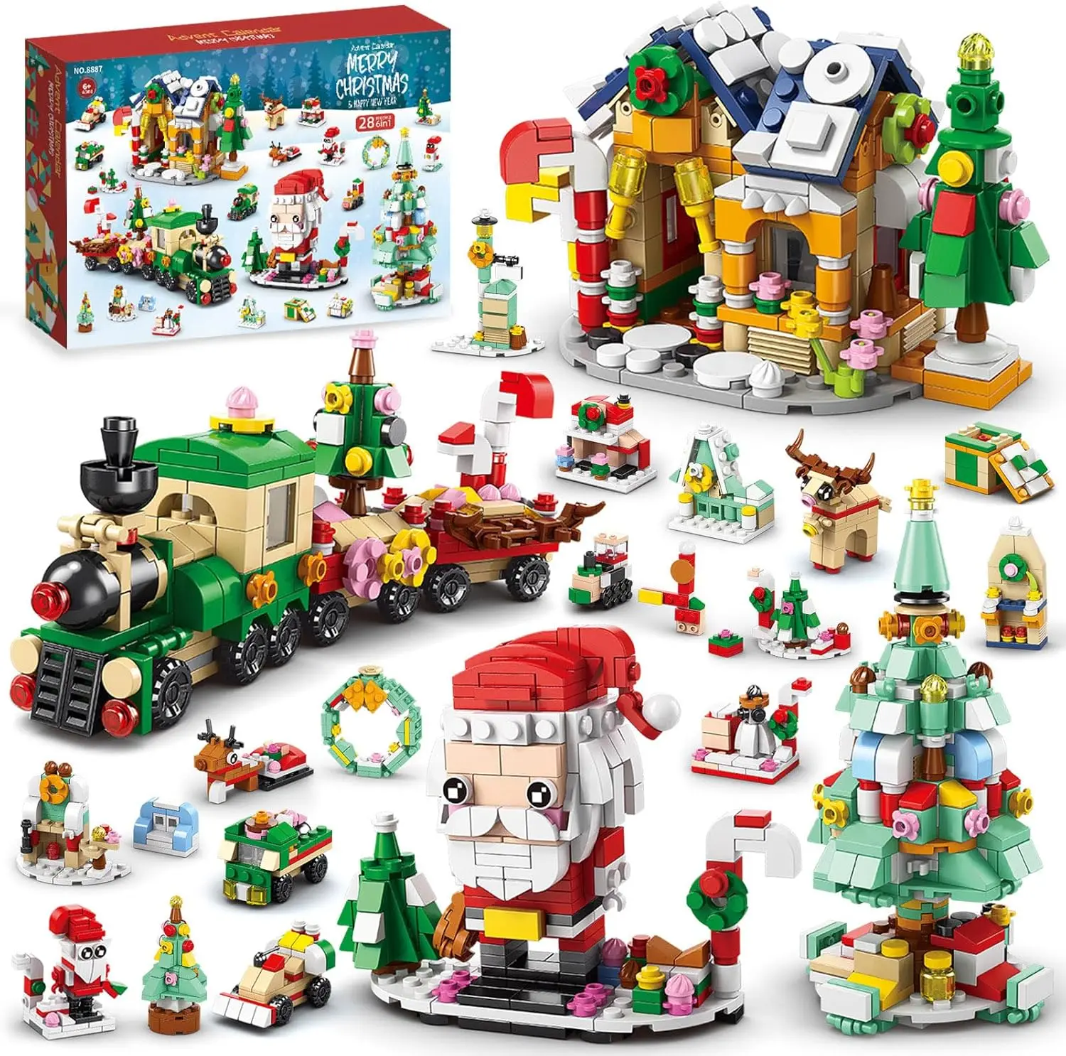 

Advent Calendar Christmas Building Blocks Set, 24 Days Building Blocks Toys Holiday Countdown Calendars Xmas Thanksgiving Gifts