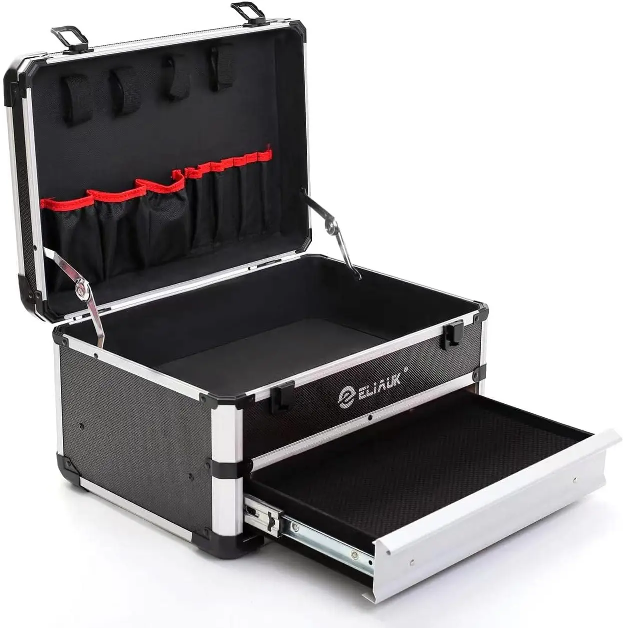 

Hard Case Tool Organizer with Drawers, Silver Storage Cabinet for Home and Garage