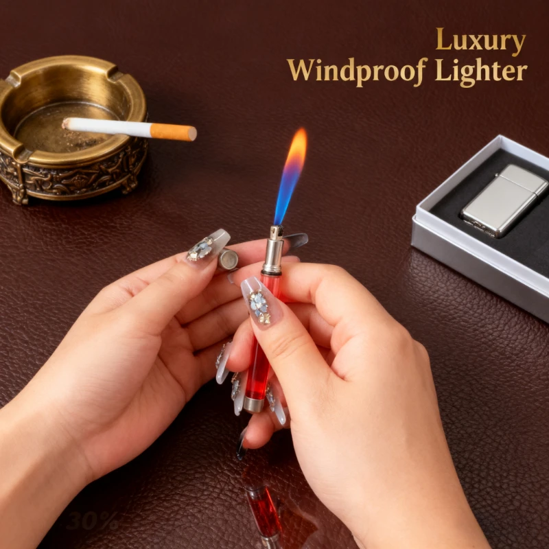 

New Transparent Large-Capacity Oil Silo Lighter - Grinding Wheel , Cylindrical Strips, Small Portable, High-Quality