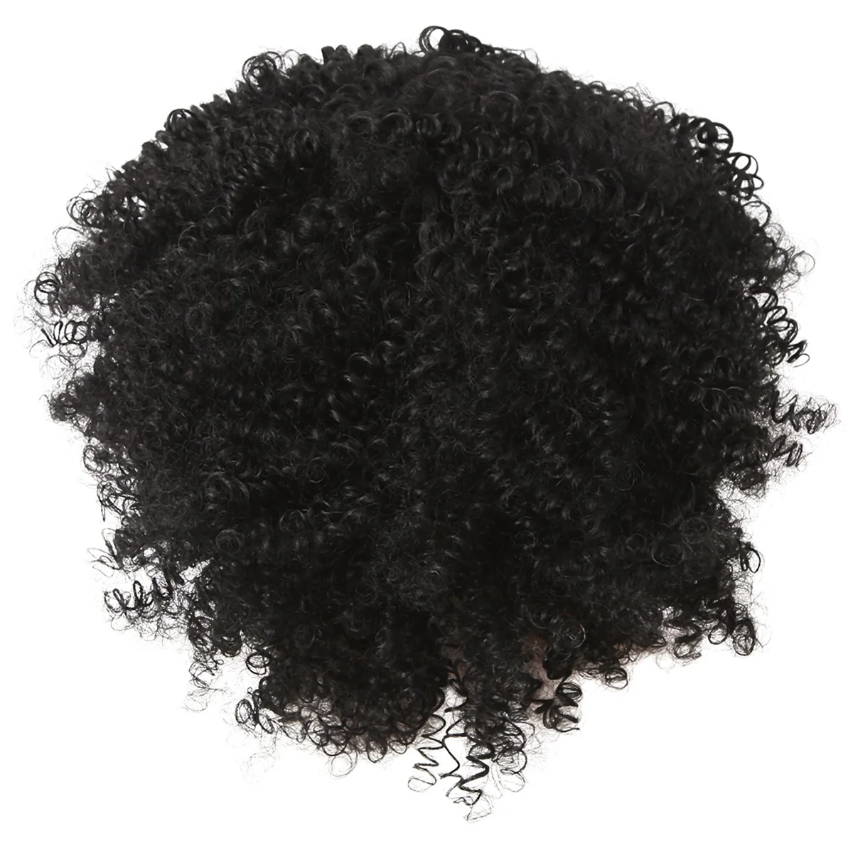 Peluca de pelo rizado corto para mujer africana, pelo negro de fibra química con flequillo, Cosplay, uso diario, 12 pulgadas