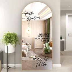 Wedding Mirror Decals,Hello Darling,You Look Incredible, Now Go Grab A Drink Customizable Names Mirror Window Decor Sticker Q075