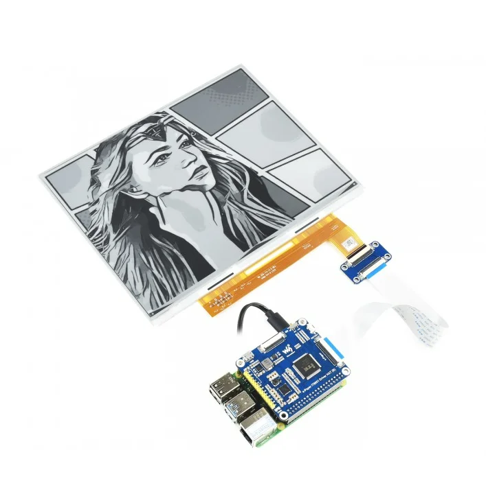 

10.3inch E-Paper E-Ink Display HAT For Raspberry Pi, 1872×1404 Pixels, Black / White, 2-16 Grey Scales, USB/SPI/I80