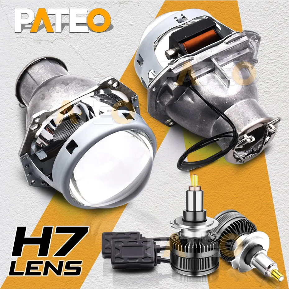 Lentes de faro LED H7 HID, proyector bi-xenon D2S, Kit de bombillas de lente LED H7, reemplazo para Hella G5 3R, 3,0 pulgadas