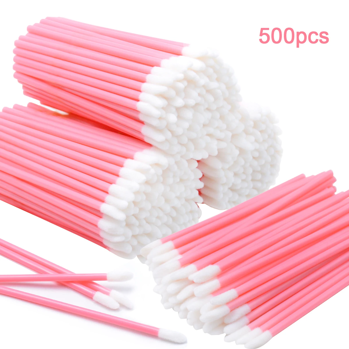 500 PCS Disposable Lip Brush Soft ลิปสติกมาสคาร่า Lip GLOSS Applicators ทําความสะอาดขนตาเครื่องสําอางค์แปรง Make Up Tools