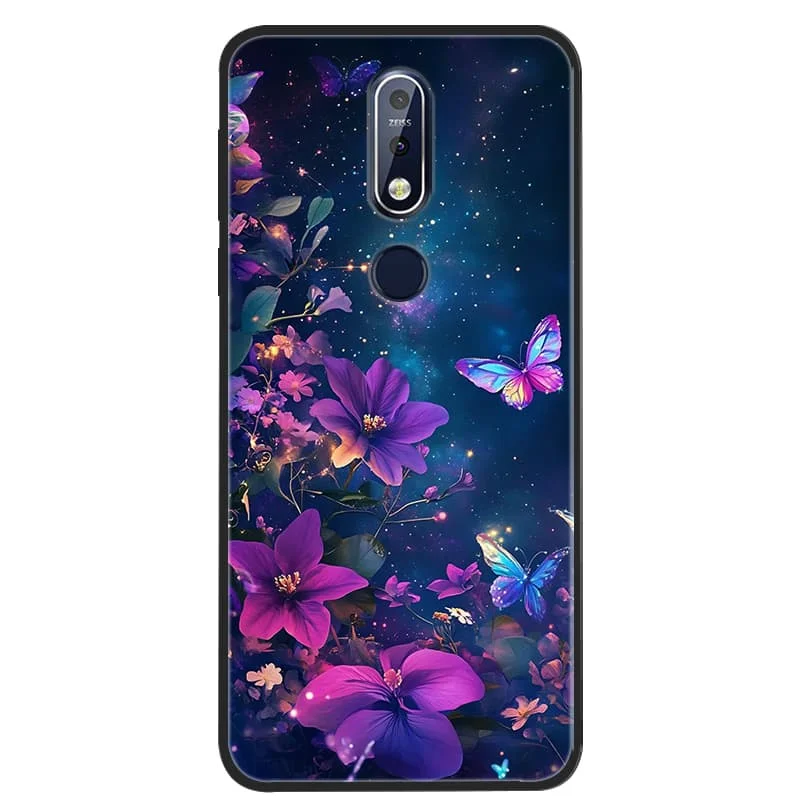 حافظة لهاتف نوكيا 5.4 من السيليكون الناعم غطاء خلفي للهاتف من البولي يوريثان الحراري لهاتف نوكيا 5.3 حافظة لهاتف نوكيا 5.1 Nokia7.1 Fundas Coque غلاف أسود