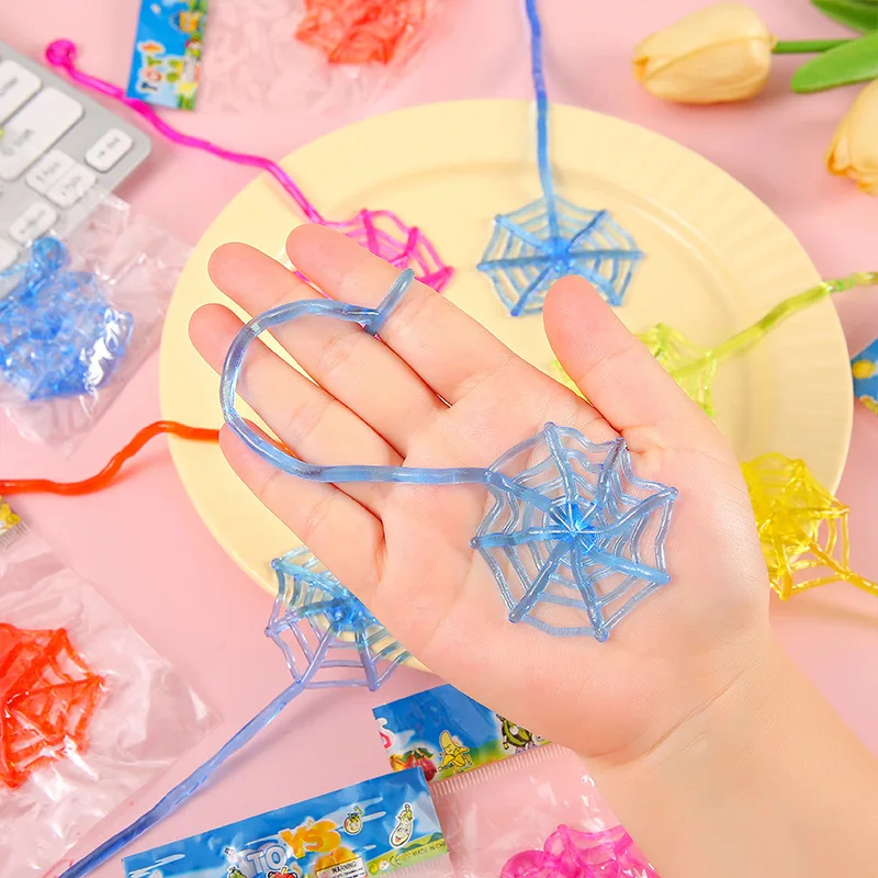 10Pcs Stretchable Climbing Spider Web Fun Sports Toy Elastic Adhesive Hand Spider Web Competitive Toys Halloween Birthday Gift