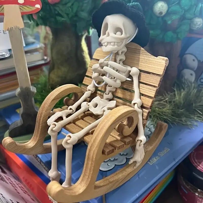 Beweglicher Skelett-Kühlschrankmagnet – Retro-Halloween-/Valentinstag-Dekoration, langlebiges 2D-Kunststoffdesign