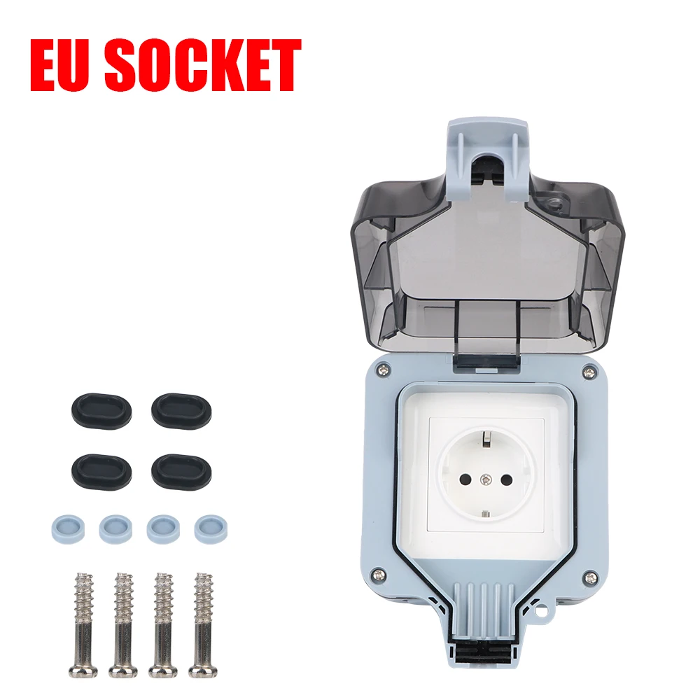 Dubbel Eu Stopcontact Voeding Schakelaar Socket 16a Buitenmuur Stopcontact Met Usb Opladen Voor Huis & Tuin Ip66 Weerbestendig