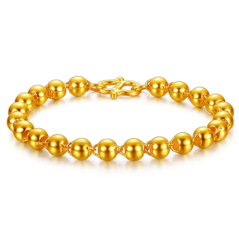 Pulsera de oro de 24k para mujer, brazalete de oro auténtico de 24k, ajustable, 3D, regalo de moda, 9999