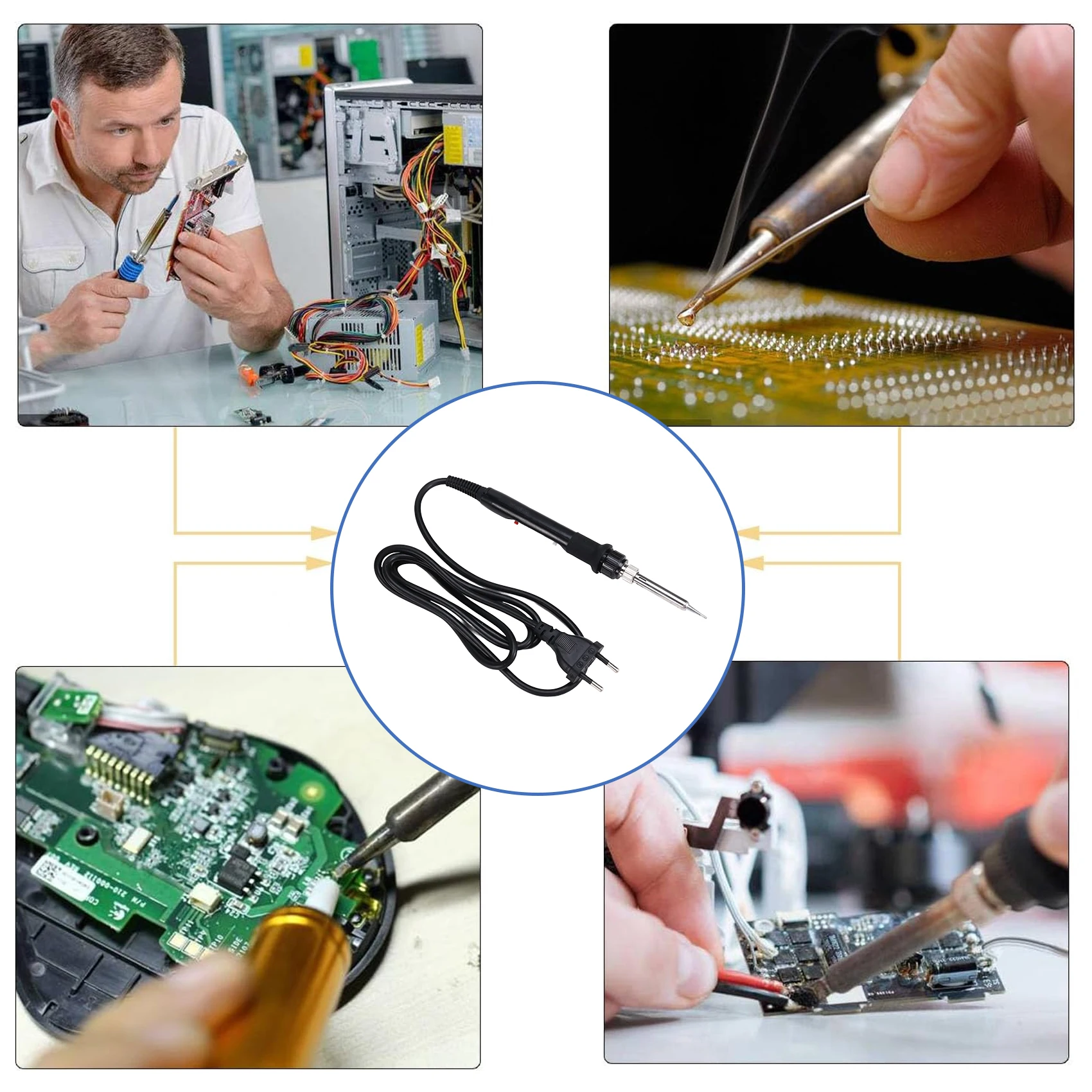 

AB42-80W Digital Soldering Iron Kit LCD Display Adjustable Welding Solder Tin With Iron Tips Repair Tools EU PLUG