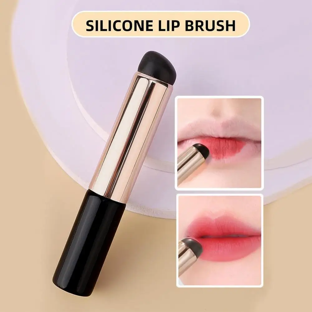 Precise Touch Makeup Brush Portable Lip Balm Applicator Soft Silicone Brush for Makeup Blending Lip Gloss Concealer for Precise