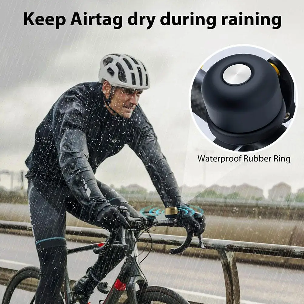 Fahrradklingel für AirTag Fahrradhalterung GPS-Tracker Wasserdichter Messinghalter für AirTag unter der Fahrradklingel Diebstahlsicheres Fahrradzubehör