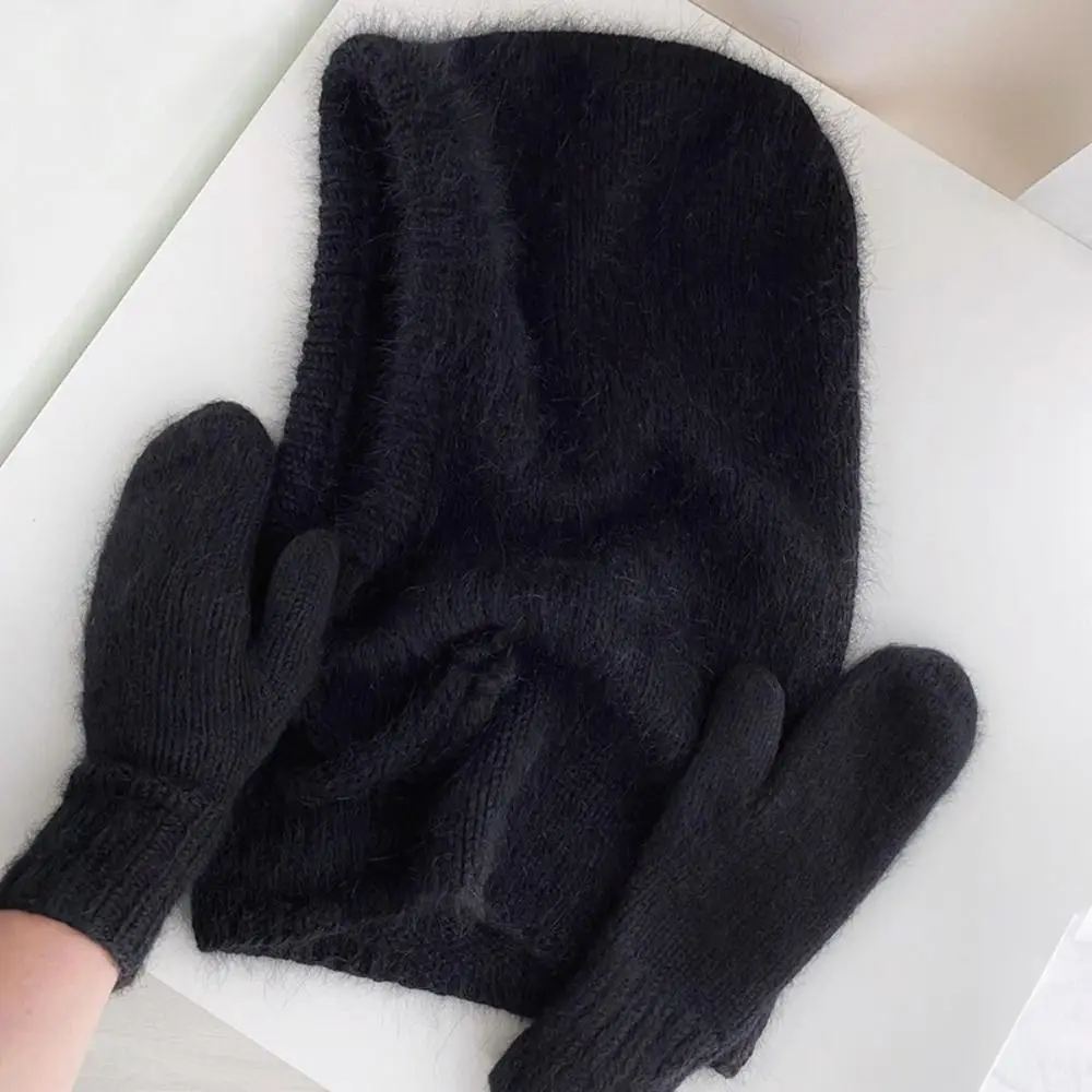 

New Ear Protection Knitted Hat Warm Thicken Winter Hat Solid Color Plush Hat Outdoor