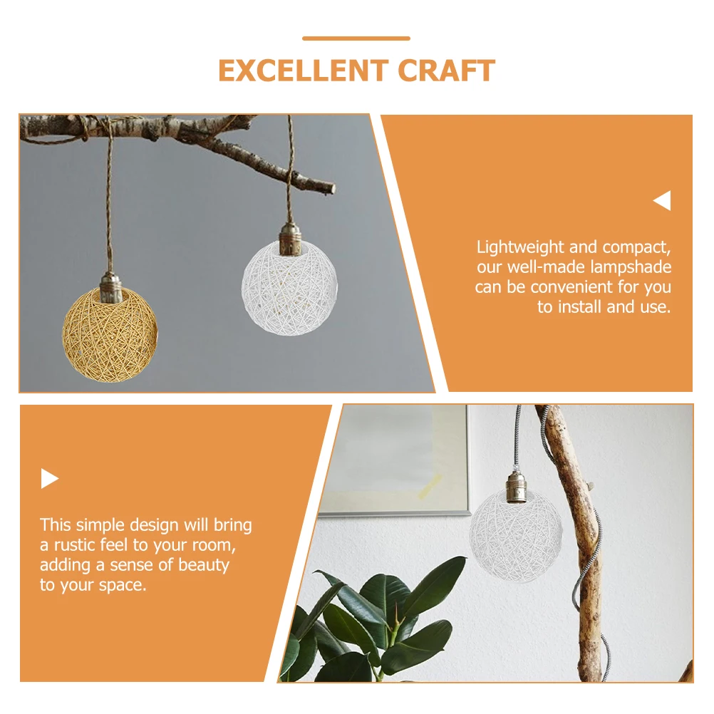 

Rustic Lampshade Woven Cotton Linen Hanging Shades Materials Home Hotel Restaurant Lighting Accessories