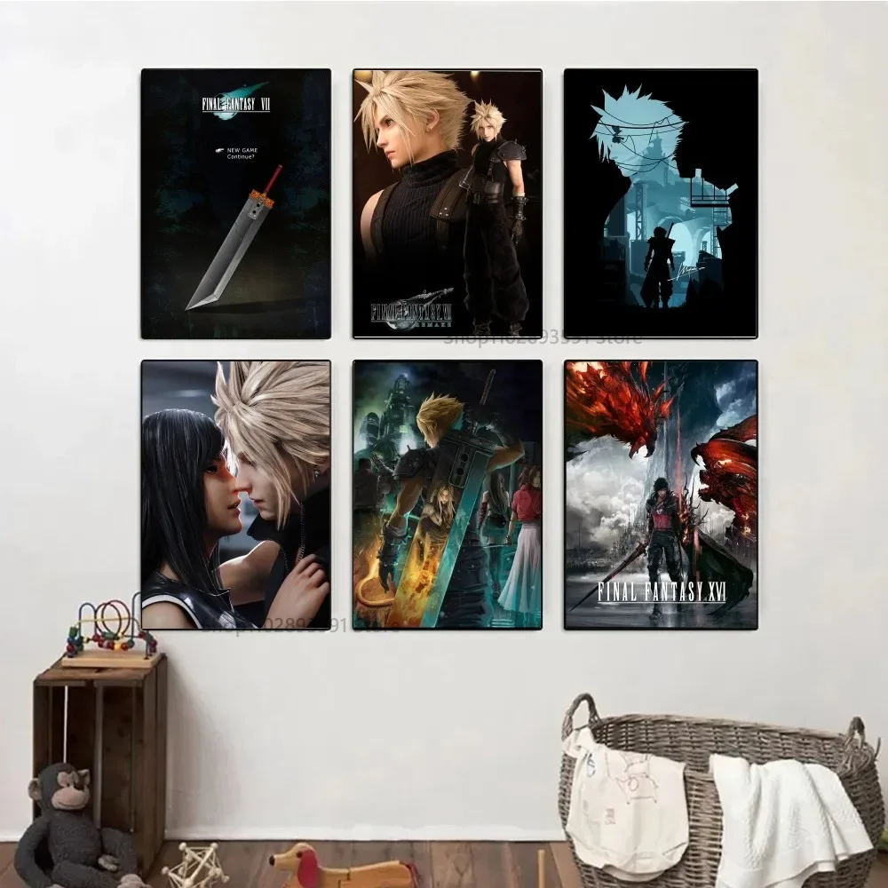 1pc Popular Games Final Fantasy VII Remake Poster Poster Stickers Art Wall Murals Decor Game Gifts Kawaii HD Painting Cat Cars