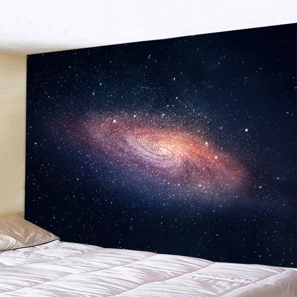 Psychedelic Galaxy Starry Sky Tapestry Moon Universe Space Nebula Wall Hanging  Cloth for Home Bedroom Dormitory Decoration