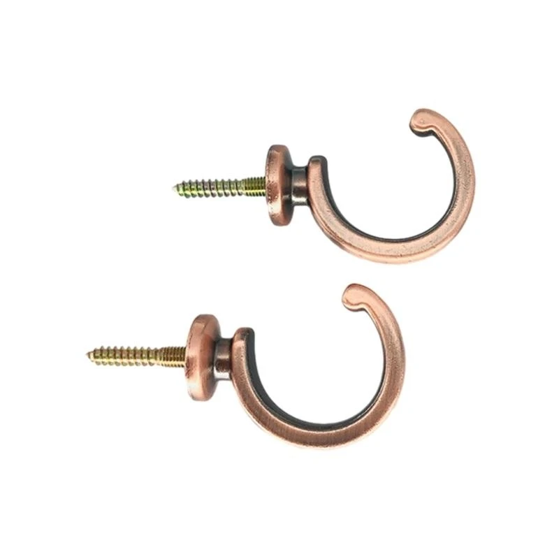  2Pcs Ball End Durable Expansion Plug Clothes Hanger Wall Mounted Curtain Tieback Hook U Shaped Modern Drapery Holder