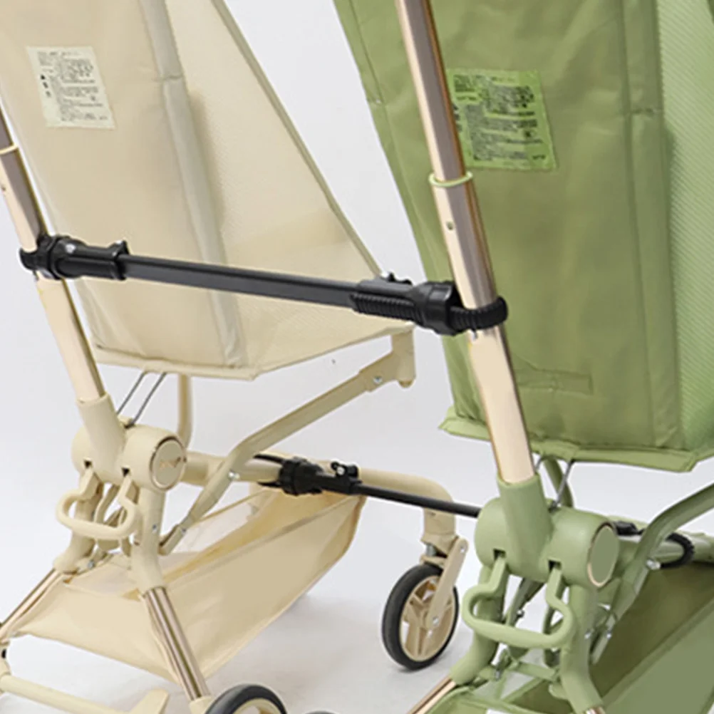2Pcs Twin Stroller Connector Adjustable Adapter for Multiple Models Compact Design Easy Storage Travel Convenience