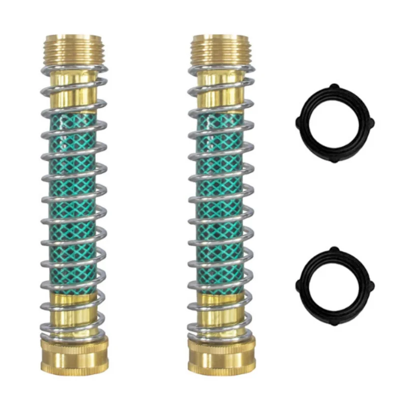 ISURE MARINE Garden Hose Protector Brass Hose Extension Adapter With Coil Spring 3/4