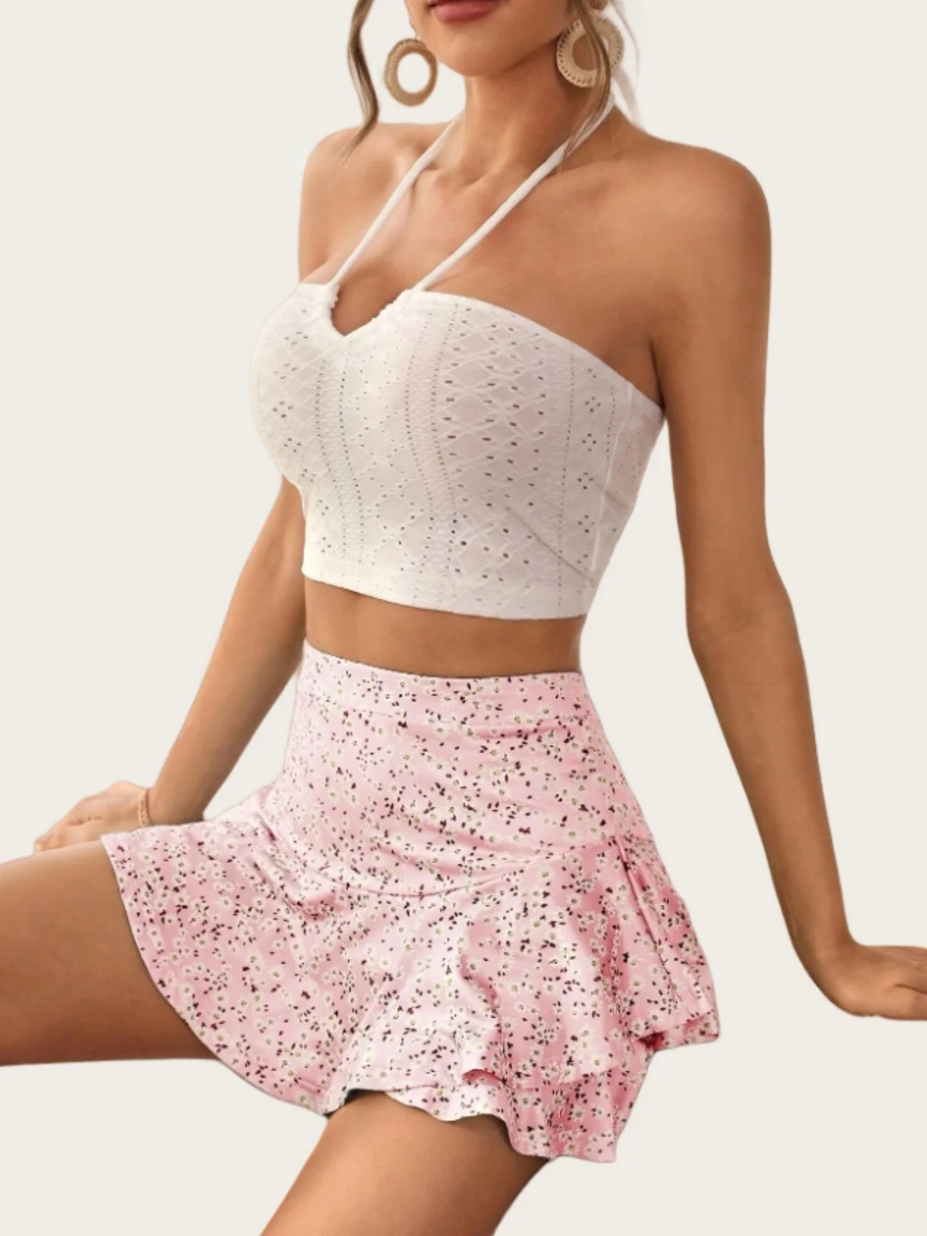 

Spring/Summer/Autumn women's new fashion high-waisted floral printed skirt
