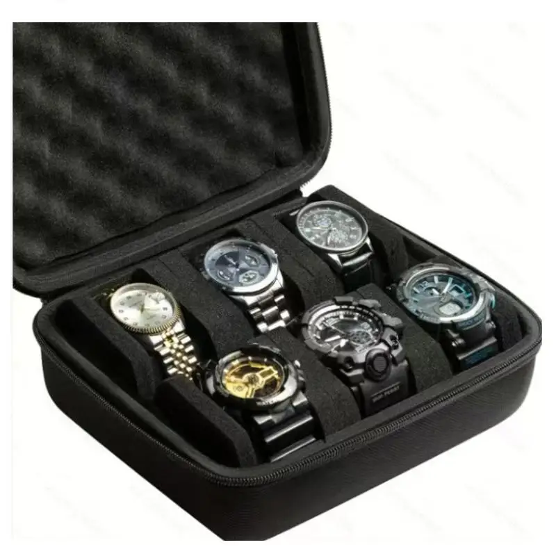 1Pcs Hard EVA Watch Storage Case With 6/8 Slots Soft Shockproof Lining Perfect For Home Travel Watch Collection