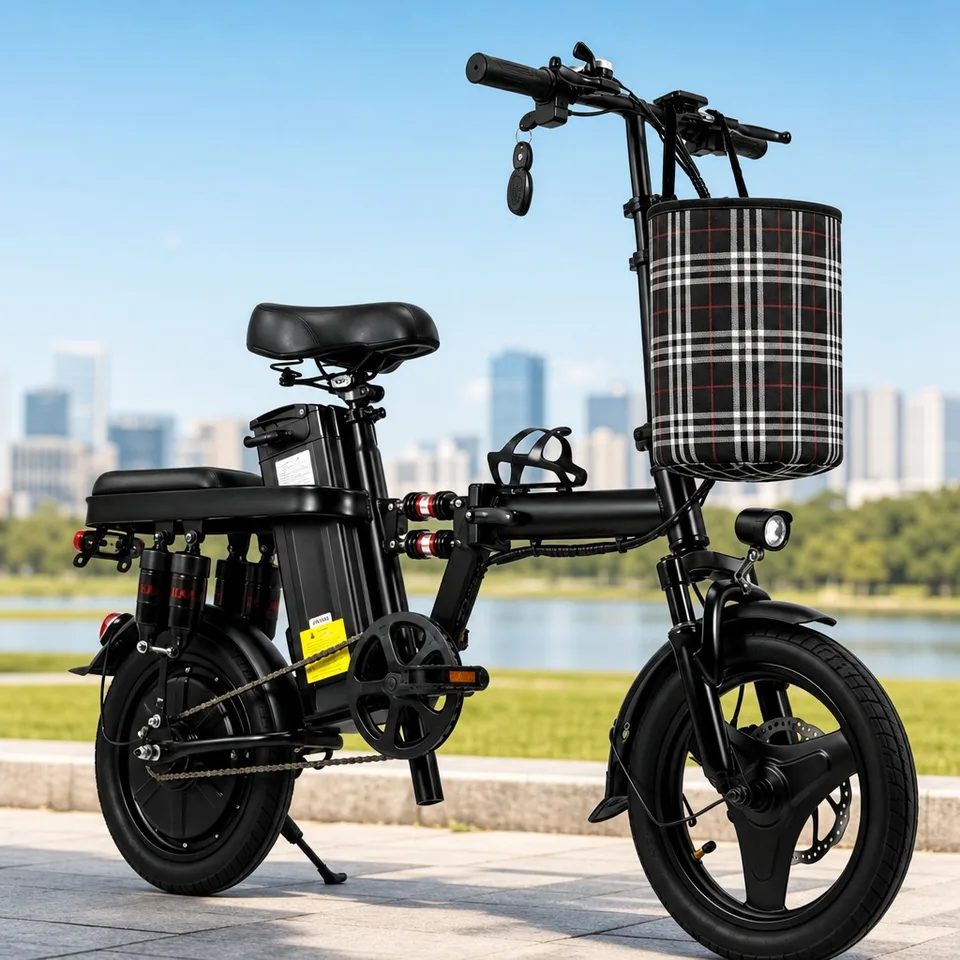 Adult Electric Bicycle 8 Shock Absorbers 14" Tires 500W 48V 15Ah Foldable E-Bike Smooth Ride Commuter Folding Ebike Scooter image 5