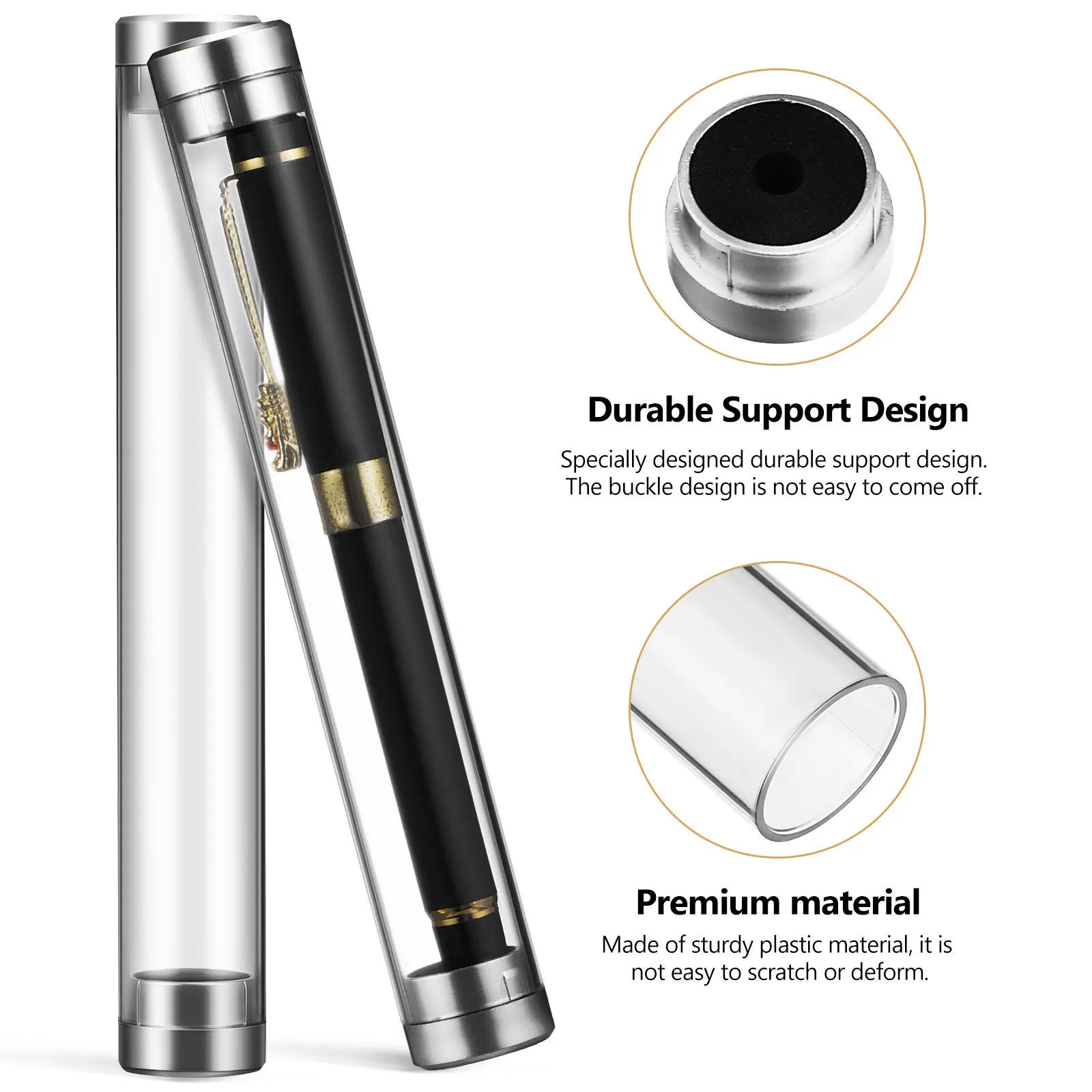 

10 шт. прозрачных акриловых футляров-цилиндров для ручек, тубусы для хранения и демонстрации шариковых и перьевых ручек, маленький размер