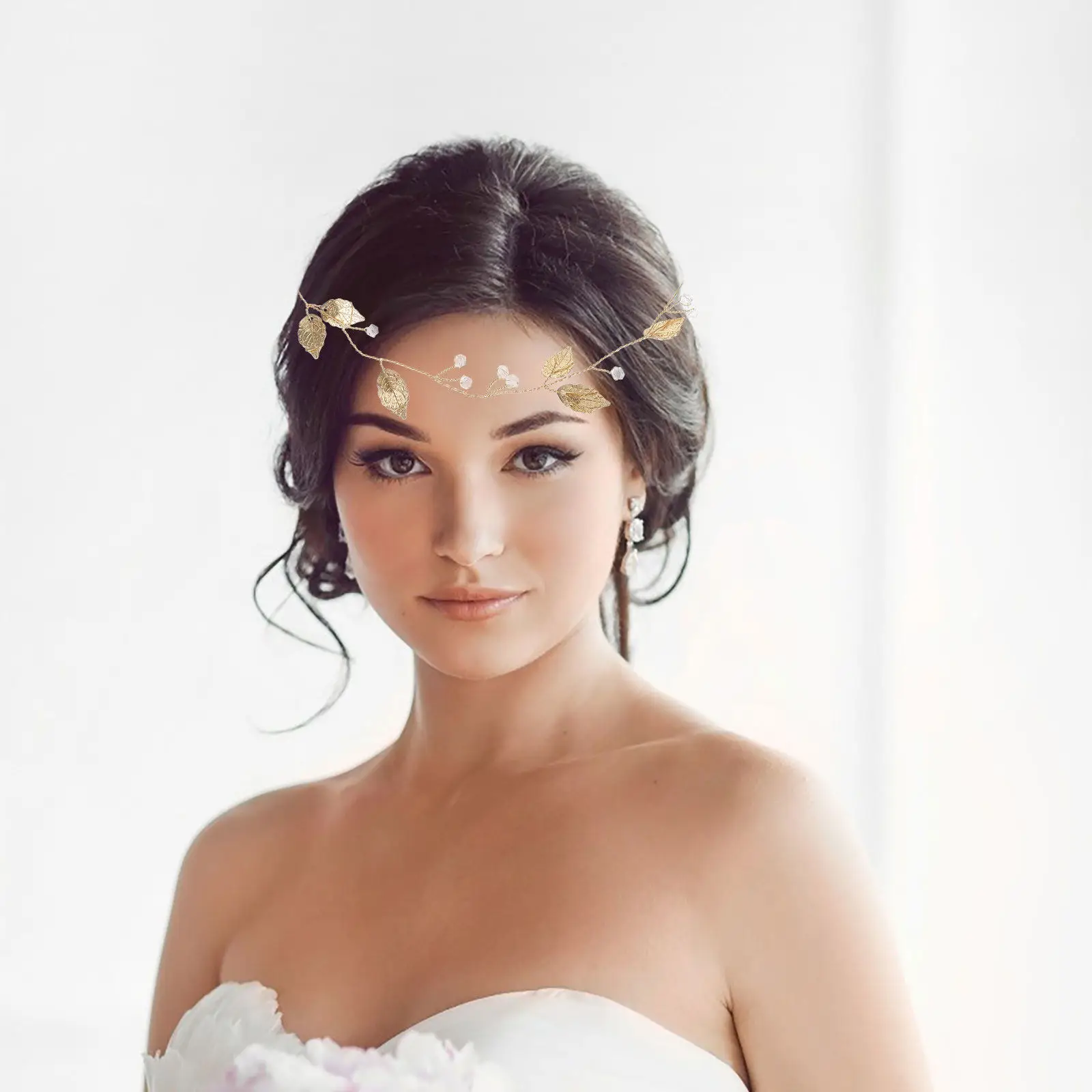 

1Pcs Alloy Leaf Headband Bridal Headdress Lightweight Hair Accessory for Wedding Party Festival Beach Headband
