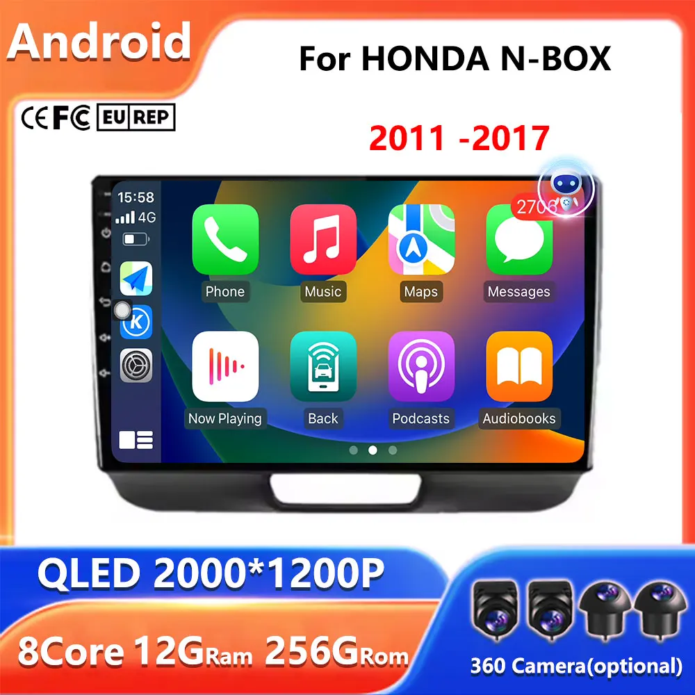 

CarPlay Android Auto For HONDA N-BOX 2011 -2017 4G Car Radio Multimedia GPS Voice Wireless Navigation DSP Stereo QLED NO 2din