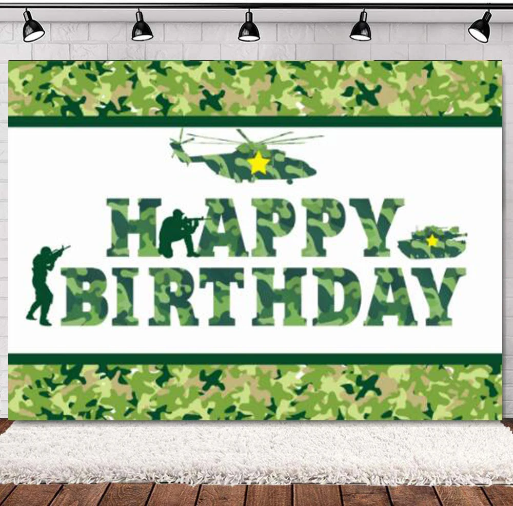 

Photography Backdrop Camouflage Birthday Background Cake Table Decoration Camo Birthday Party Outside Yard Indoor Outdoor Banner