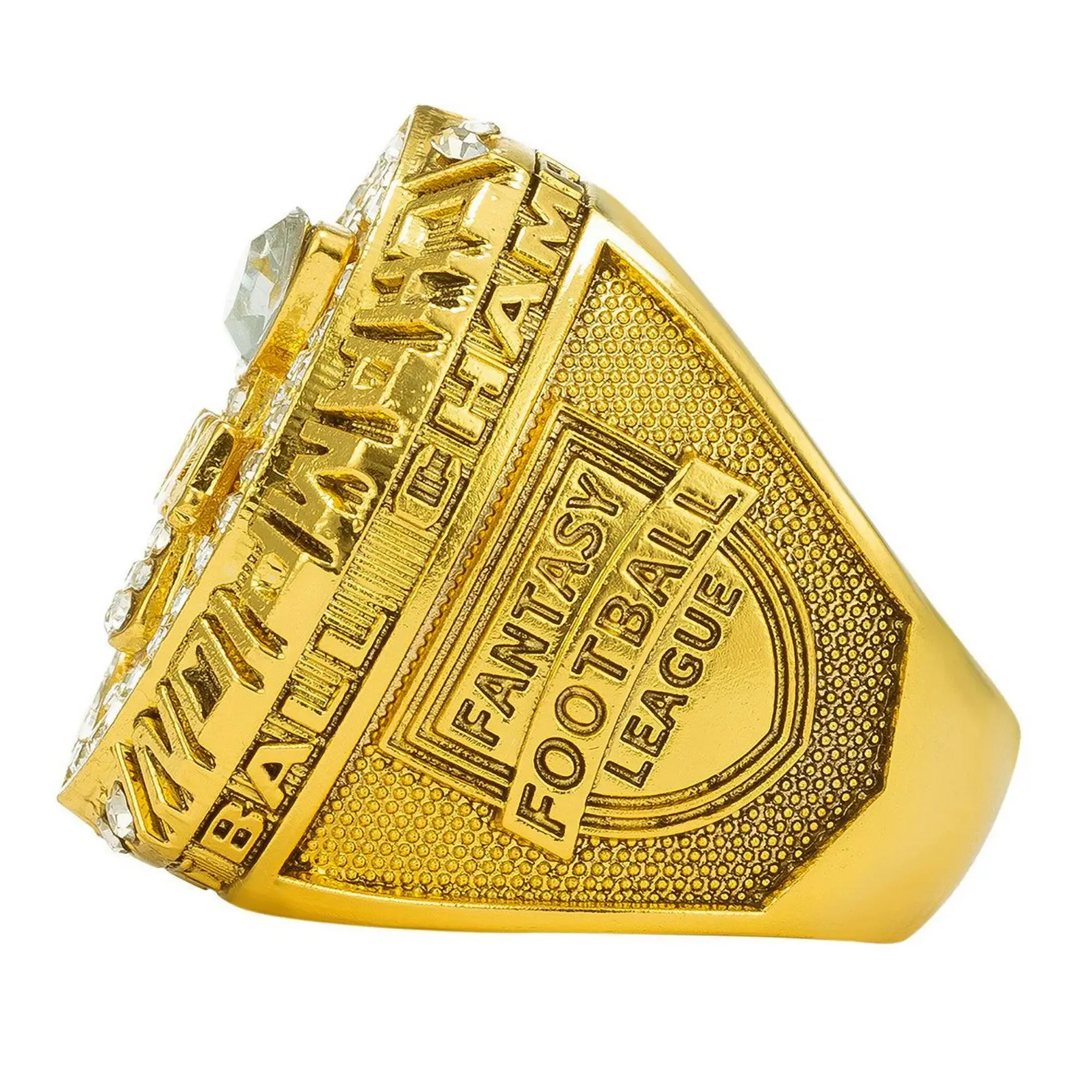 Customizable 2025 Fantasy Football Championship Ring with Team Name Engraving