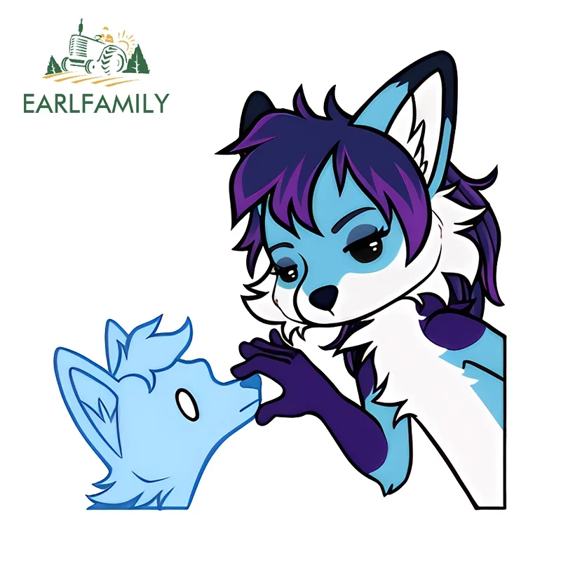 

EARLFAMILY 13cm x 12.8cm Furry Close The Mouth with Hands Car Sticker Interesting Animal Friends Decal Waterproof Windows Decor