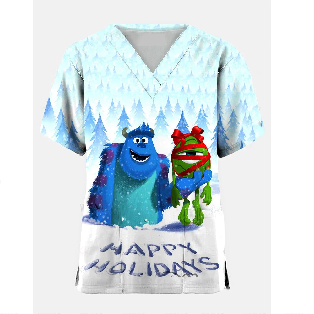 Toy Story 4 Women Medical Uniforms V-neck Scrubs Sets Hospital Surgical Gowns Nurses Accessories Dental Clinic Beauty Spa Workwe