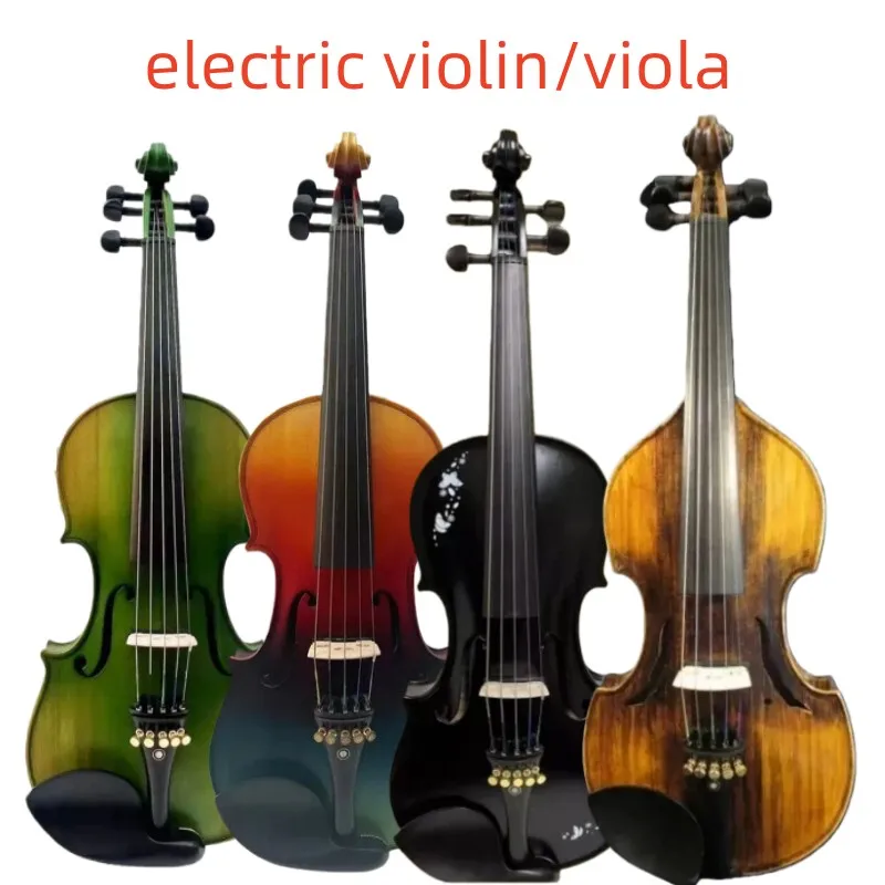 Different colors 5 strings electric acoustic violin/viola ,solid wood hand made