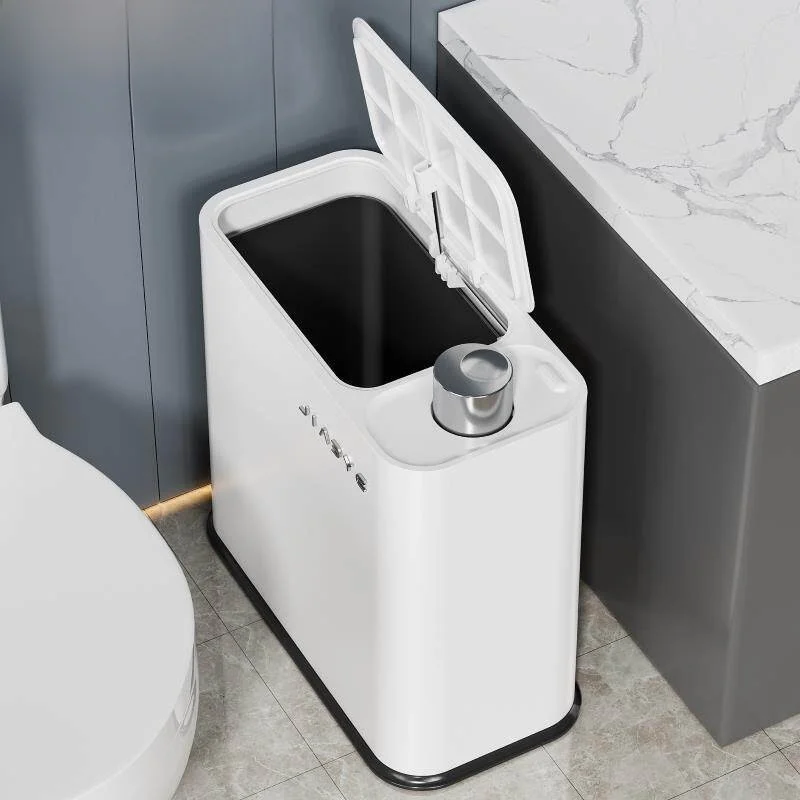 

Luxury Narrow Press Trash Can Toilet Bathroom 2024 New Model Home Use Paper Basket with Lid Large Capacity Square Shape
