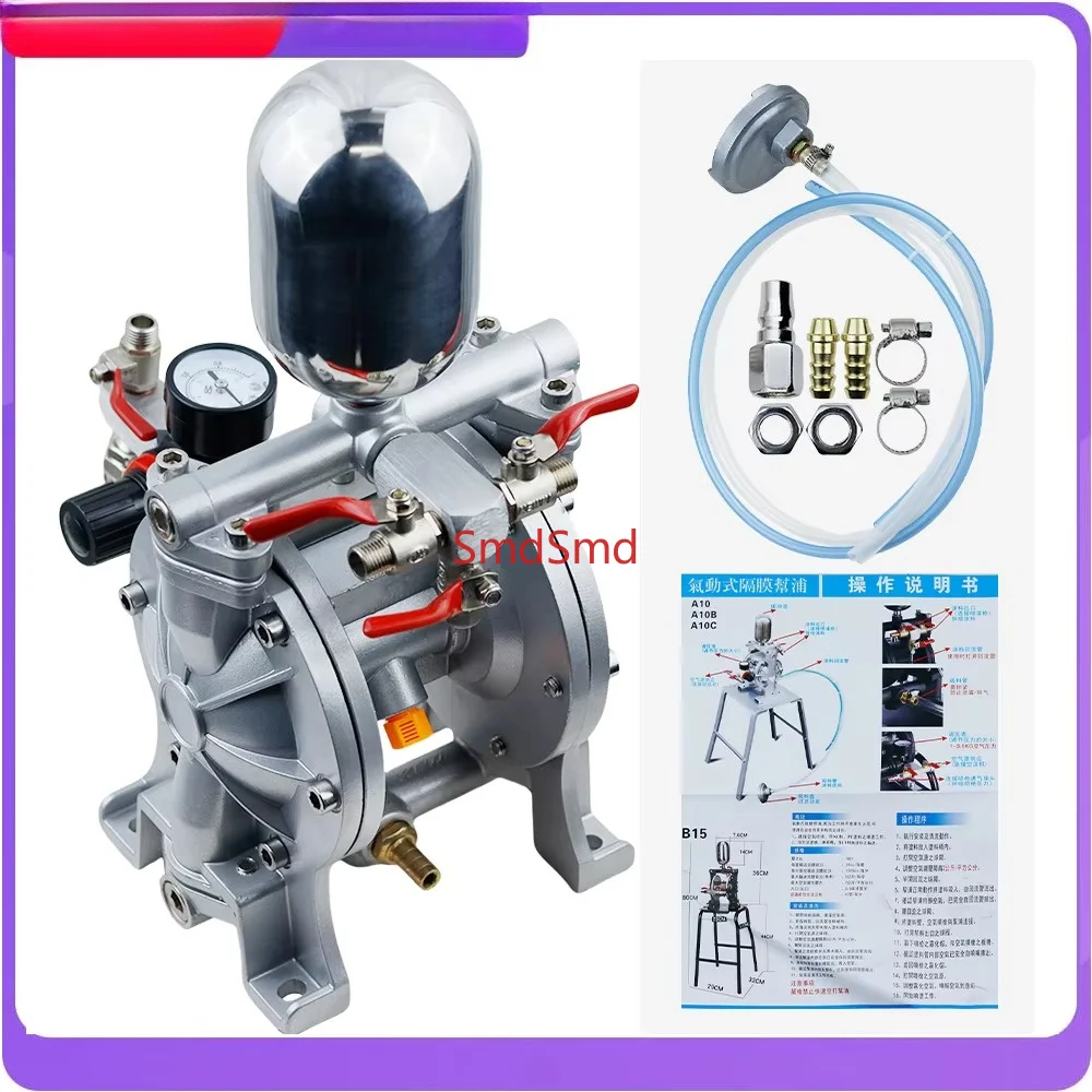 Inlet Diameter 1/4 inch Original pneumatic diaphragm pump A10 paint spray pump, large flow 1-inch double diaphragm pump