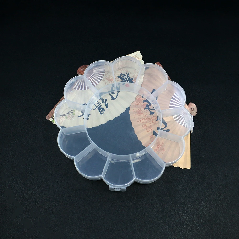

Multi-compartment Jewelry Packaging Box Petal-shaped Small Accessory Storage Box Transparent Jewelry Beaded Rice Bead DIY Box
