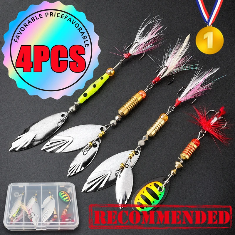 新しい-1-4pc-メタルスライバー回転スパンコールスプーンルアー-7-グラム-10-グラムスピナー釣りハード餌羽トレブルフック釣りアクセサリー