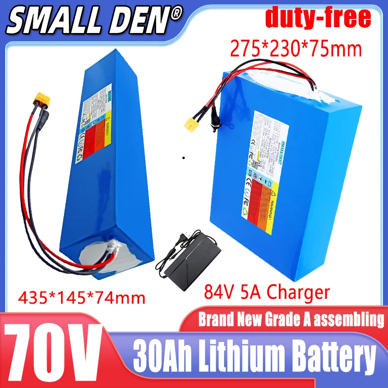 72v 30aH 20S6P 21700 lithium battery pack A-level battery with long battery life 50A BMS 3000W high-power battery+84V 5A charger