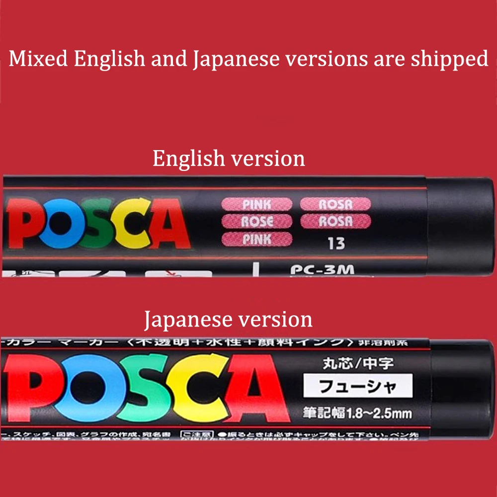 1pcs UNI Posca Marker PC-3M (POSCA) POP Poster Advertisement Water Resistant Office Student Painting Anime Hand-painted Graffiti