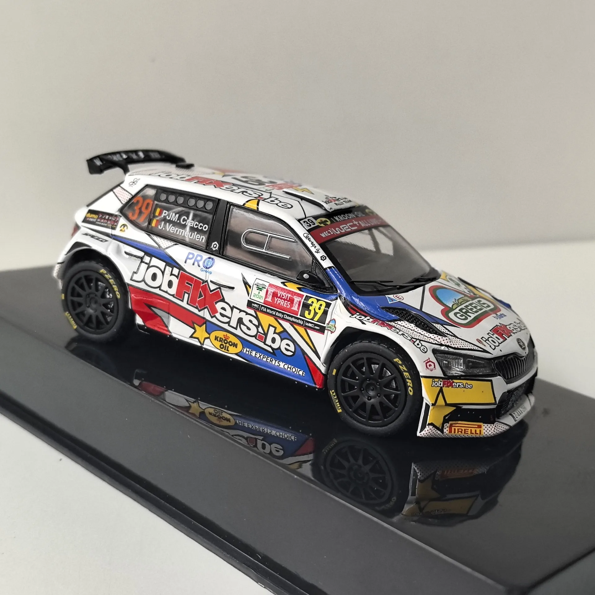 Diecast IXO 1/43 Scale SKODA FABIA EVO #39 2021 Skoda Racing Alloy Car Model Collectible Toy Gift Souvenir Display Ornament