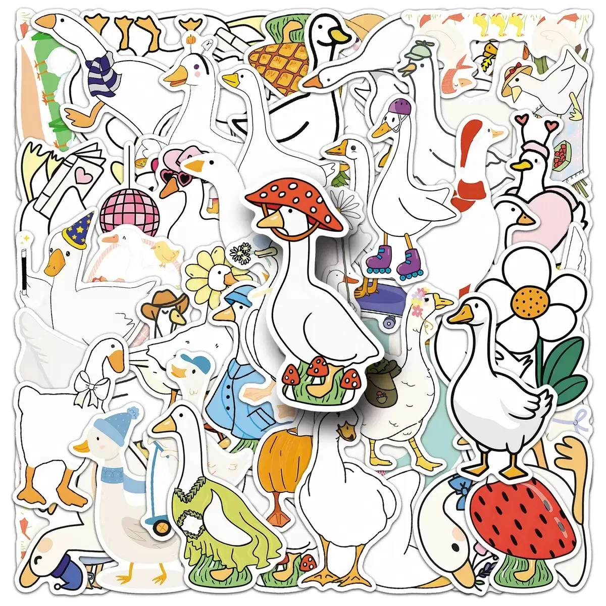 50PCS Funny Goose Duck Animal Stickers Kids Toy Gift Decorative Graffiti Decals for Phone Luggage Laptop Bottles Scrapbook
