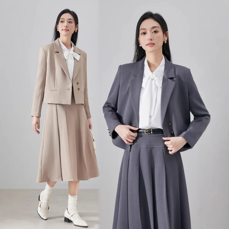 

2025New Gray Teacher Suit Set for Women Professional Formal Wear College Student Interview Spring and Autumn Season Women's Prof
