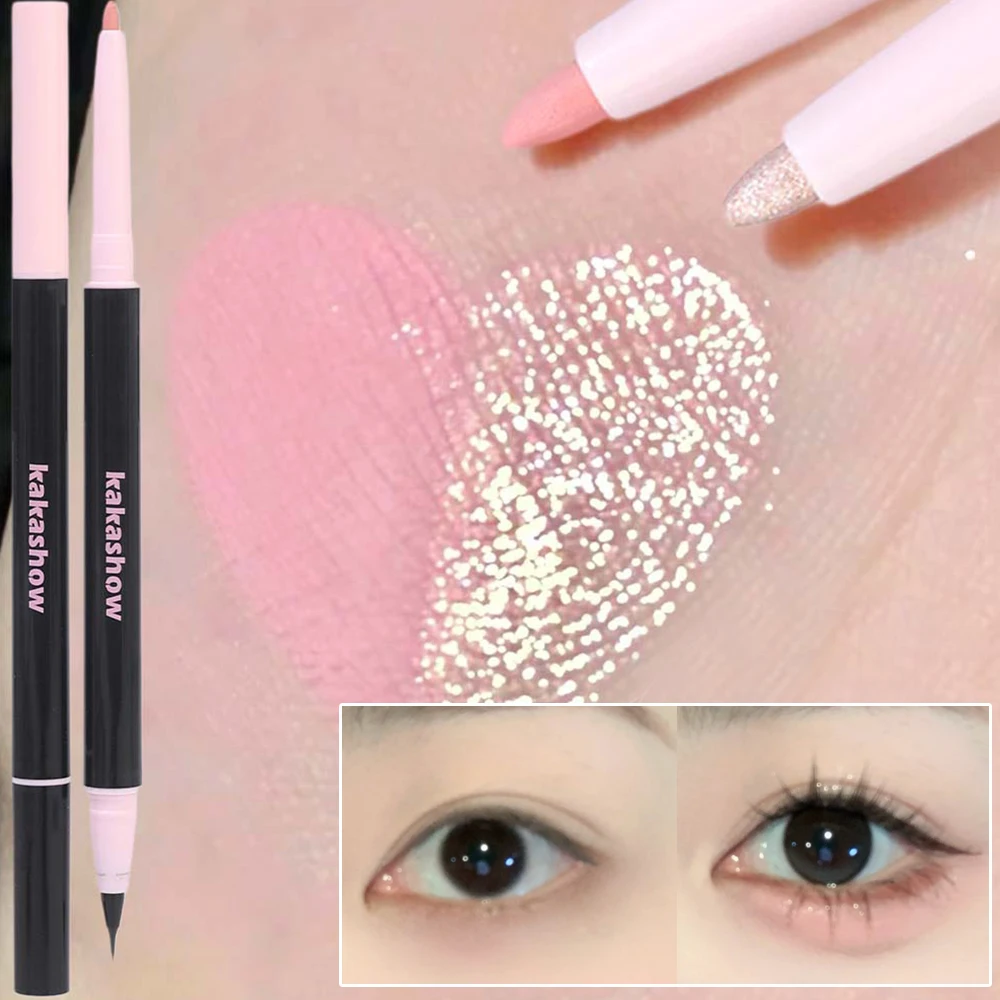 Duurzame Dubbele Kop Liggende Zijderuppen Matte Roze Theebruine Glitter Verhelderende Oogschaduw Zijderups Koreaanse Ogen Make-Up Cosmetica