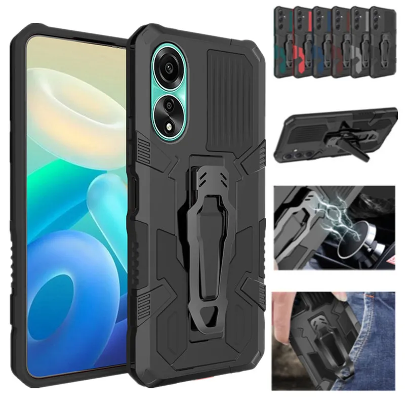 Armor Belt Clip Stand Case For OPPO Reno 10 Pro 5G Protective Cover Shockproof Fundas Coque Capa