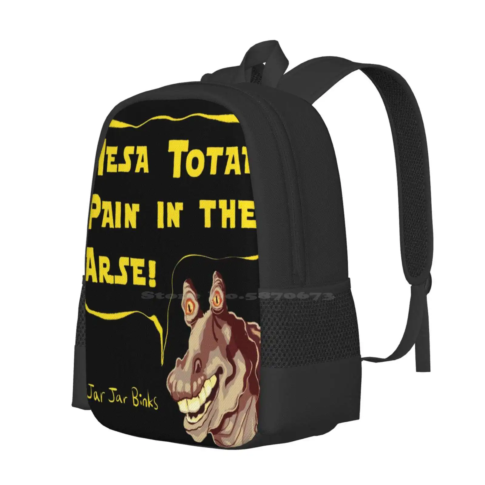 Jar Jar Binks Is A Pain In The Arse Teen College Student Backpack Pattern Design Bags Jarjarbinks