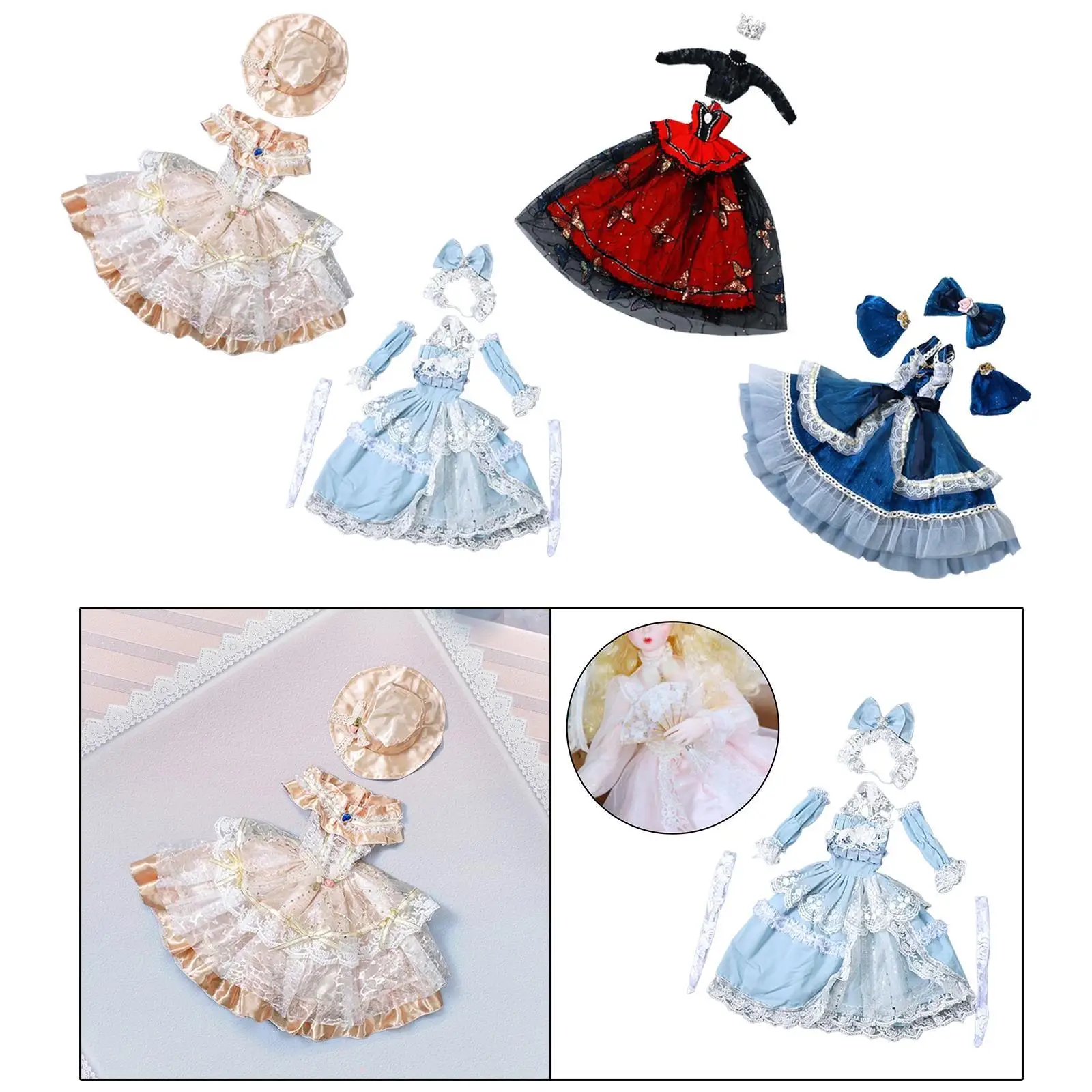 

1/3 кукольное платье для девочек, подарок для маленьких девочек, обучающий реквизит для фотосессии, милый костюм для косплея, кукольная одежда, наряд для кукол 23,62 дюйма